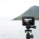 A photo of a GoPro camera shooting video of a body of water